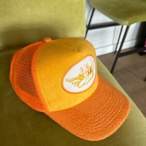 Boys Lie Orange Trucker Hat with Embroidered Patch